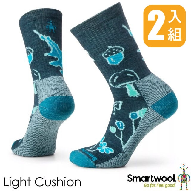 【SmartWool】美麗諾羊毛 機能戶外全輕量減震日著中長襪.彈性排汗運動襪(2雙入)SW001891-G74 暮光藍✿30E010